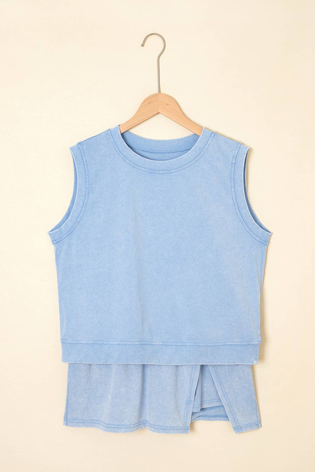 LAS Mineral-Wash Tank Top and Lined Split Skirt Set (S-XL)