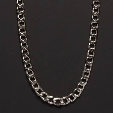 5mm Stainless Steel Curb Chain Necklace for Men