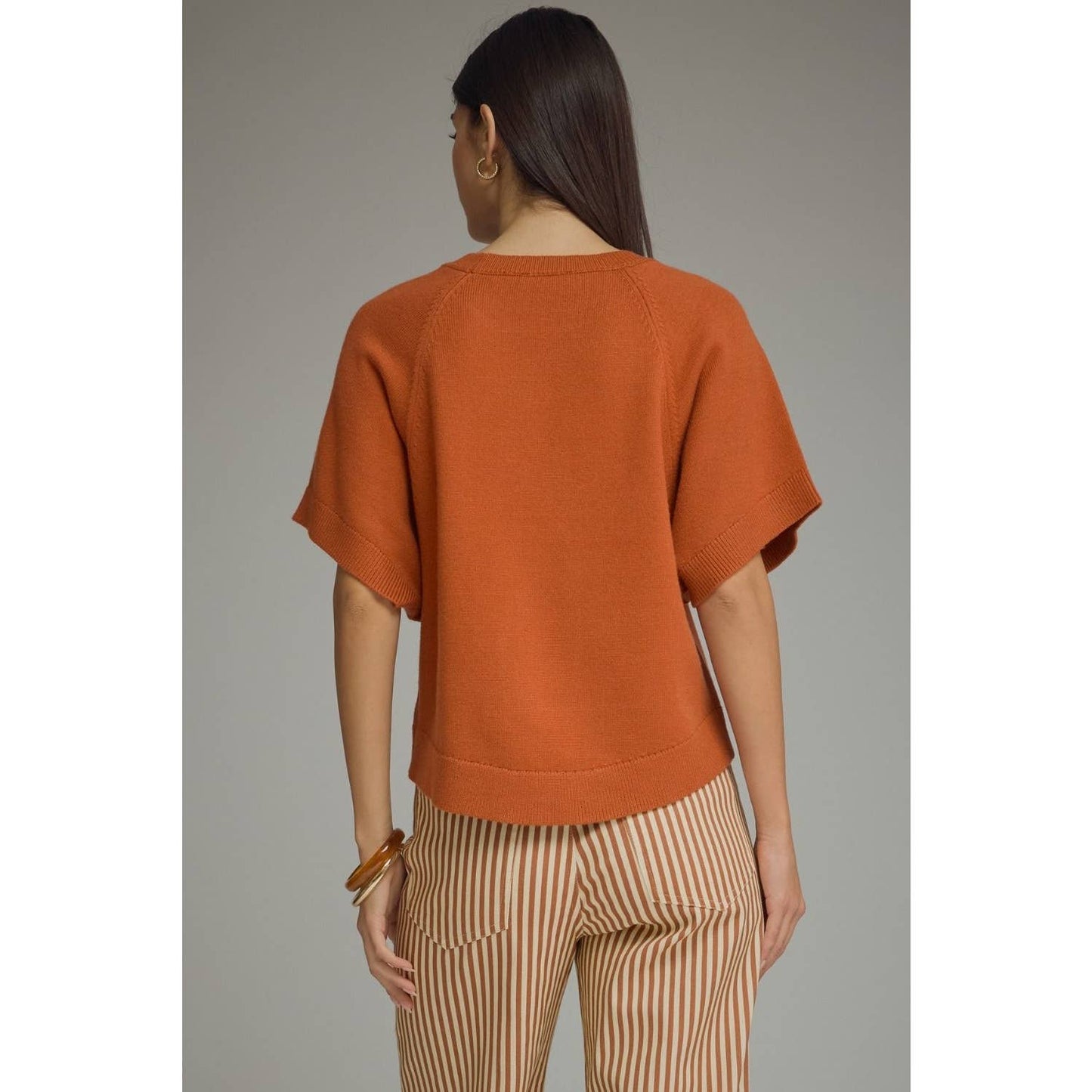 NEW Solid short dolman sleeve knit top