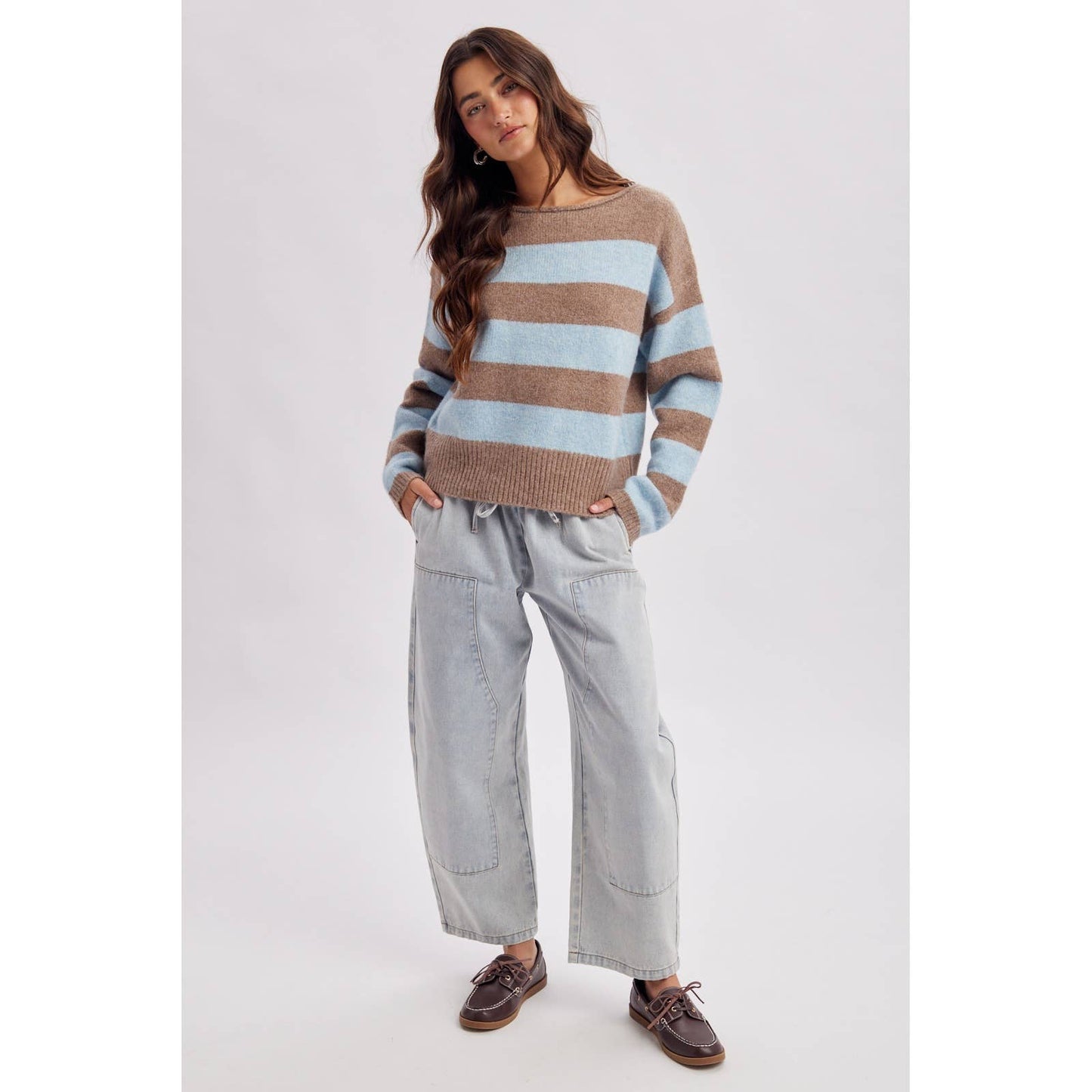 DRAWSTRING BARREL DENIM PANTS / WL26-13640