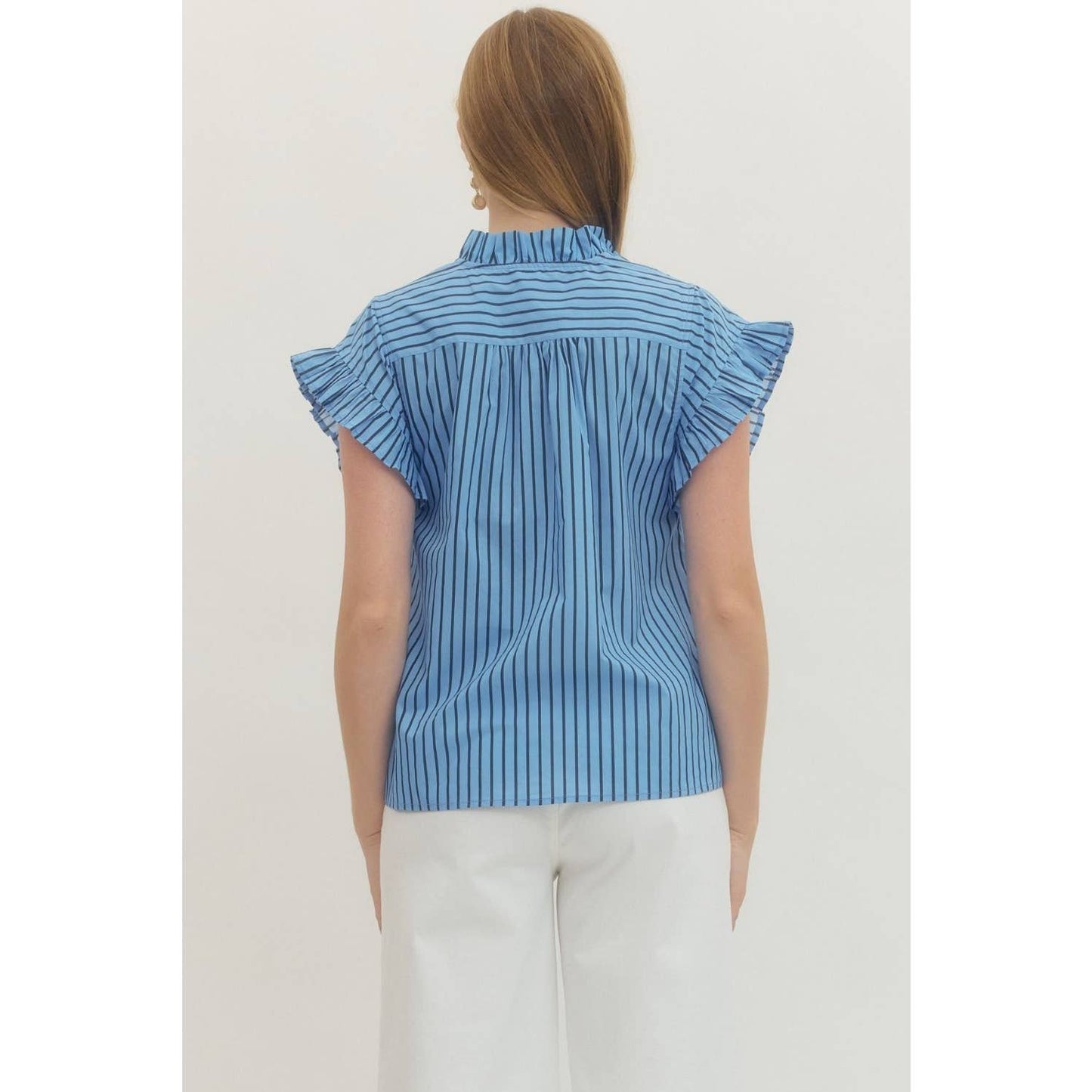 Striped short sleeve top