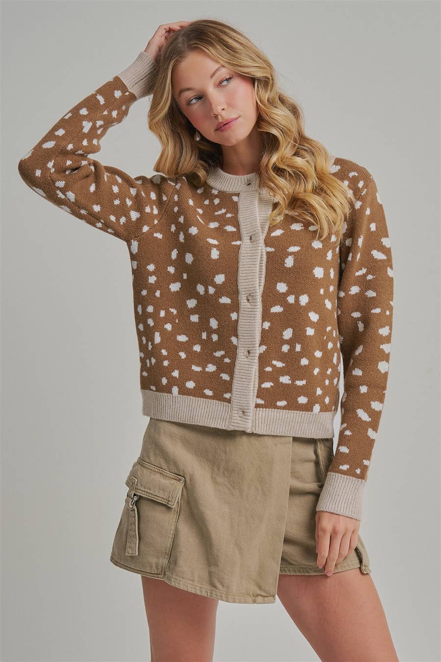 DEER PATTERN BUTTON DOWN FALL SWEATER CARDIGAN_JLT00359-01
