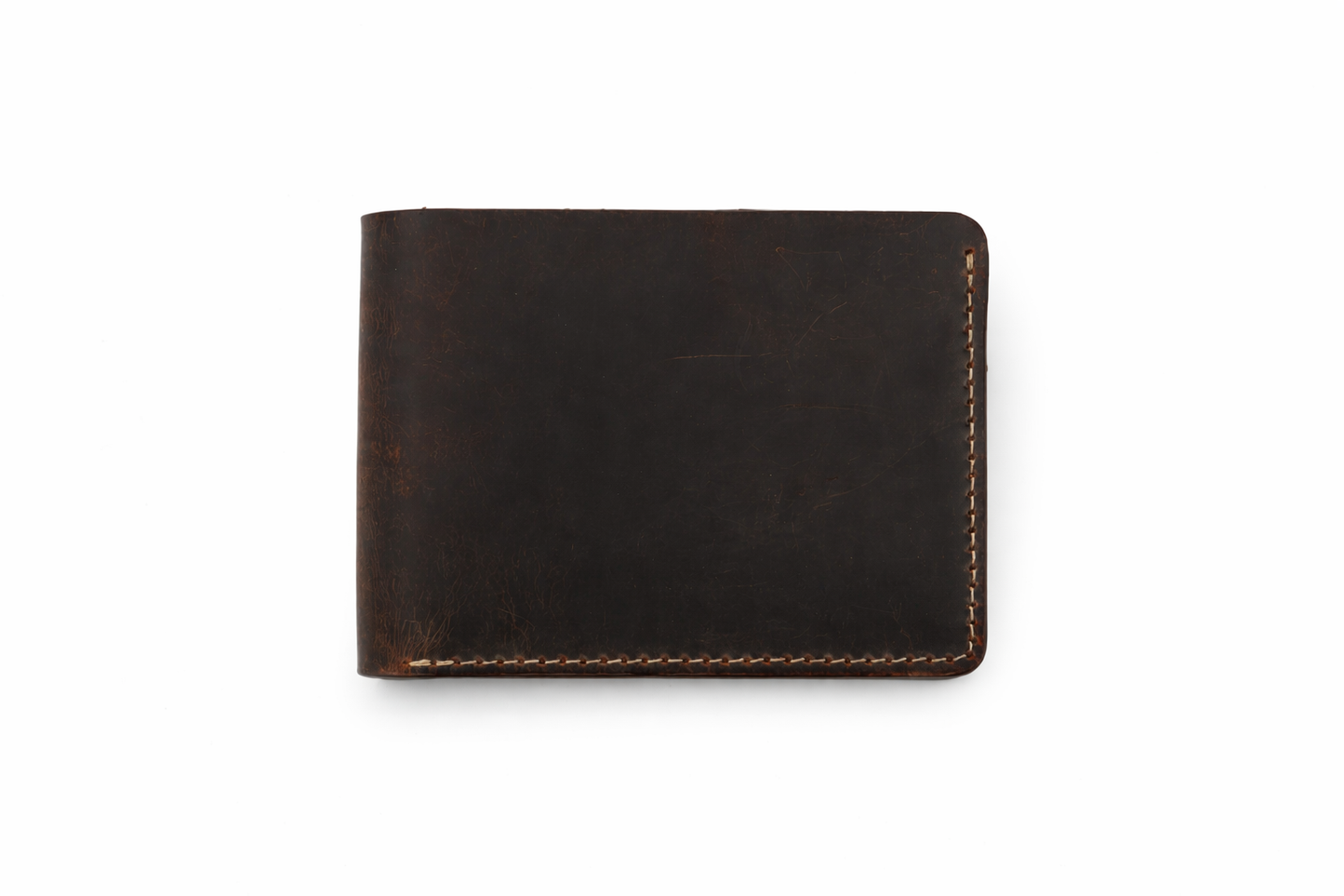 Men’s Full-Grain Crazy Leather Bifold Wallet Premium Leather