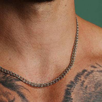 5mm Stainless Steel Curb Chain Necklace for Men