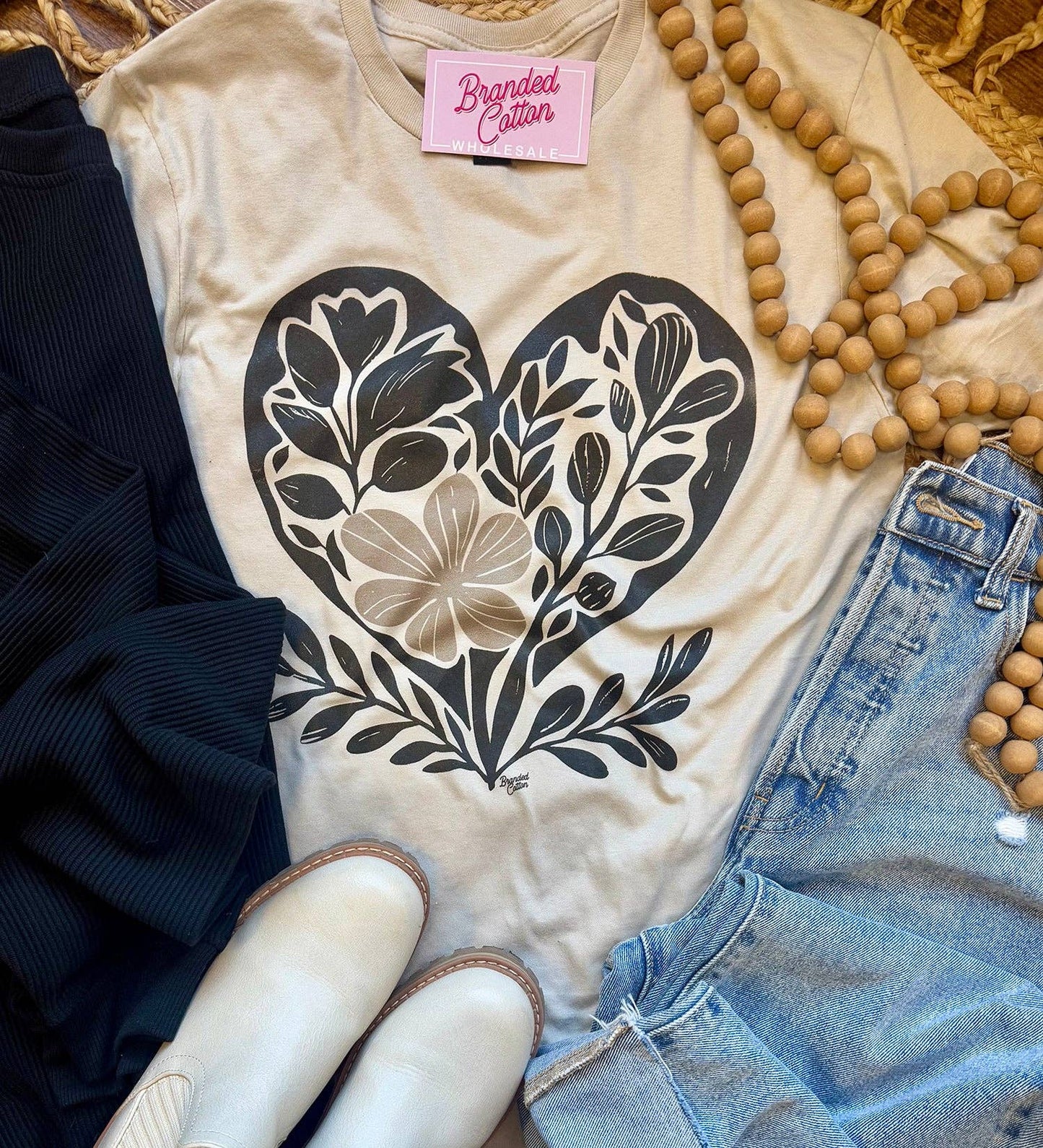 Floral Heart tee