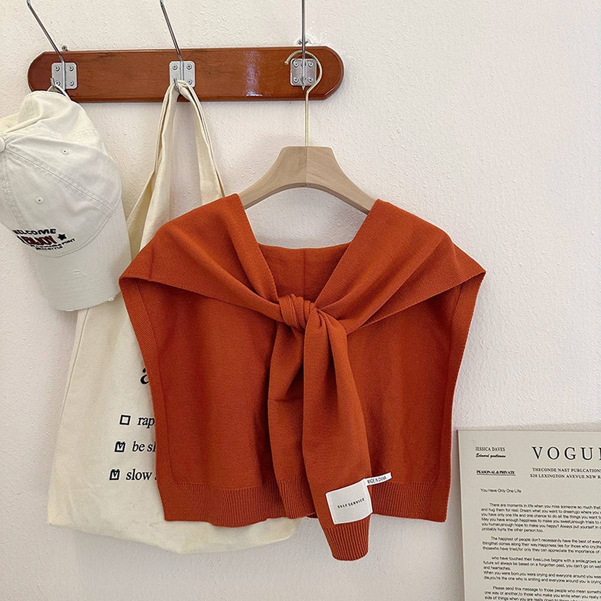 Solid Color Knitted Knotted Shawl–Casual & Cozy _CWASC0757