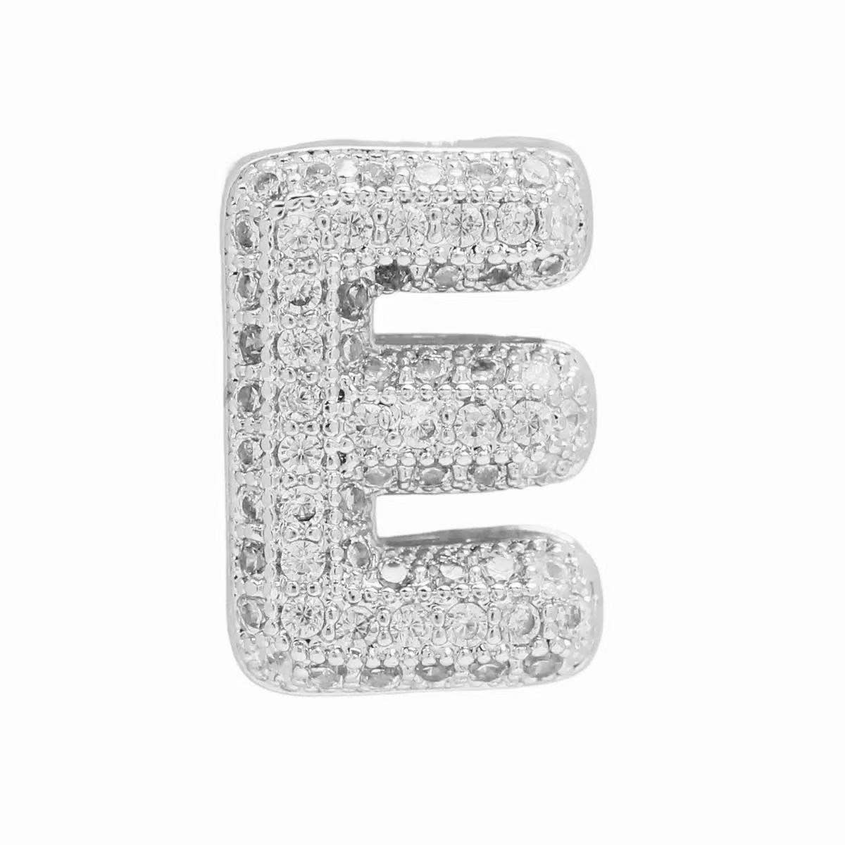 Silver Bubble Initial Custom Word Name Watch Charm Bracelet