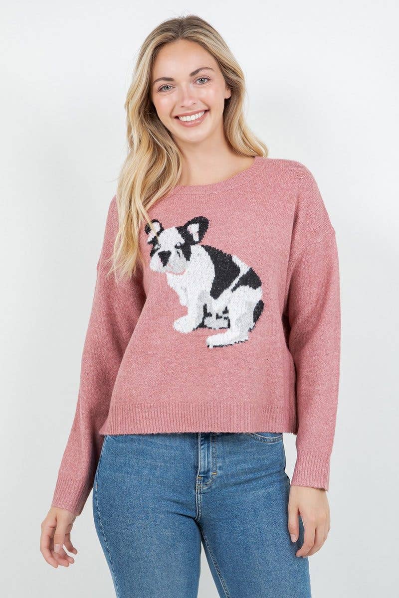 Frenchie Pup Knit Sweater