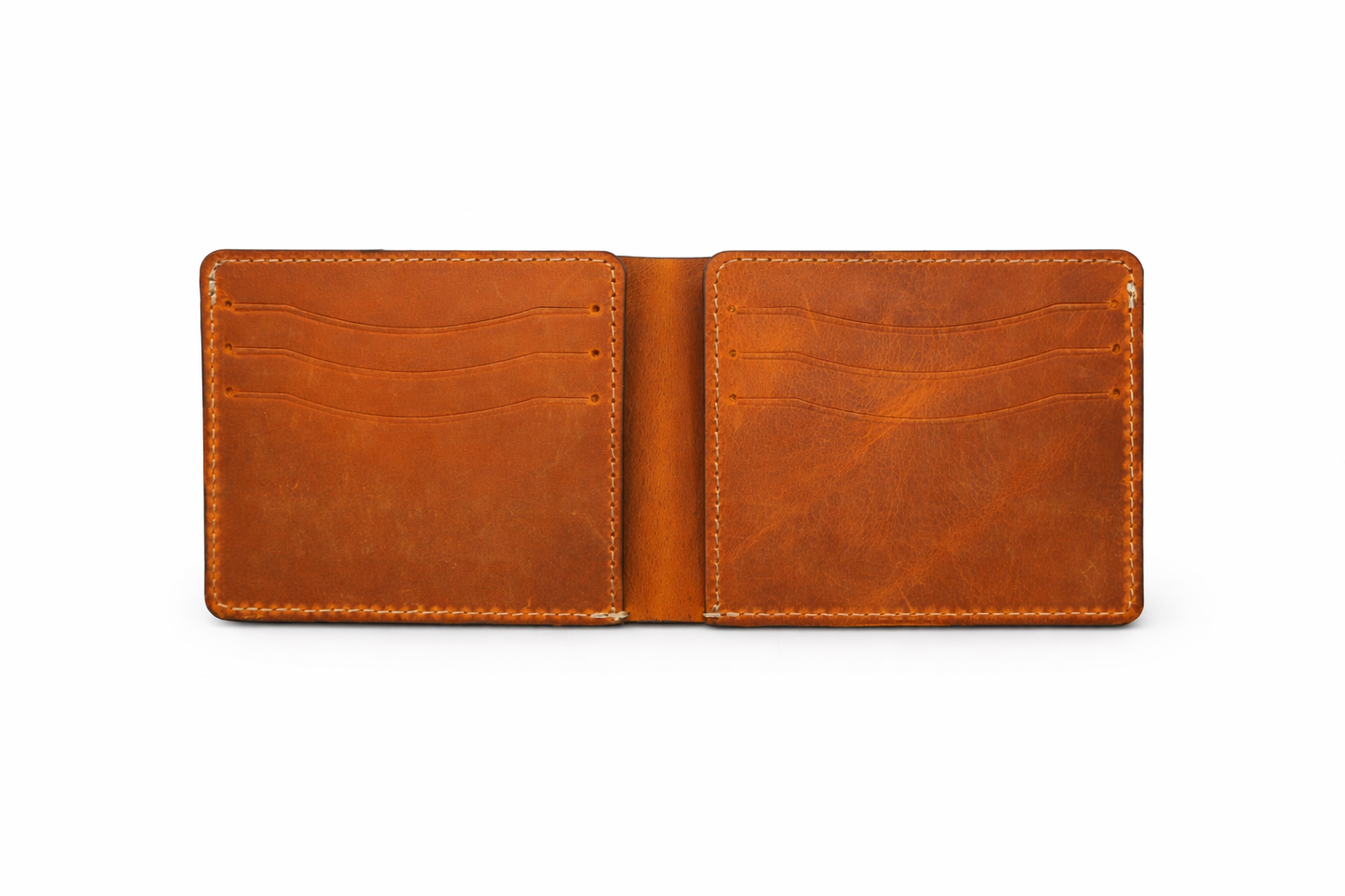 Men’s Full-Grain Crazy Leather Bifold Wallet Premium Leather