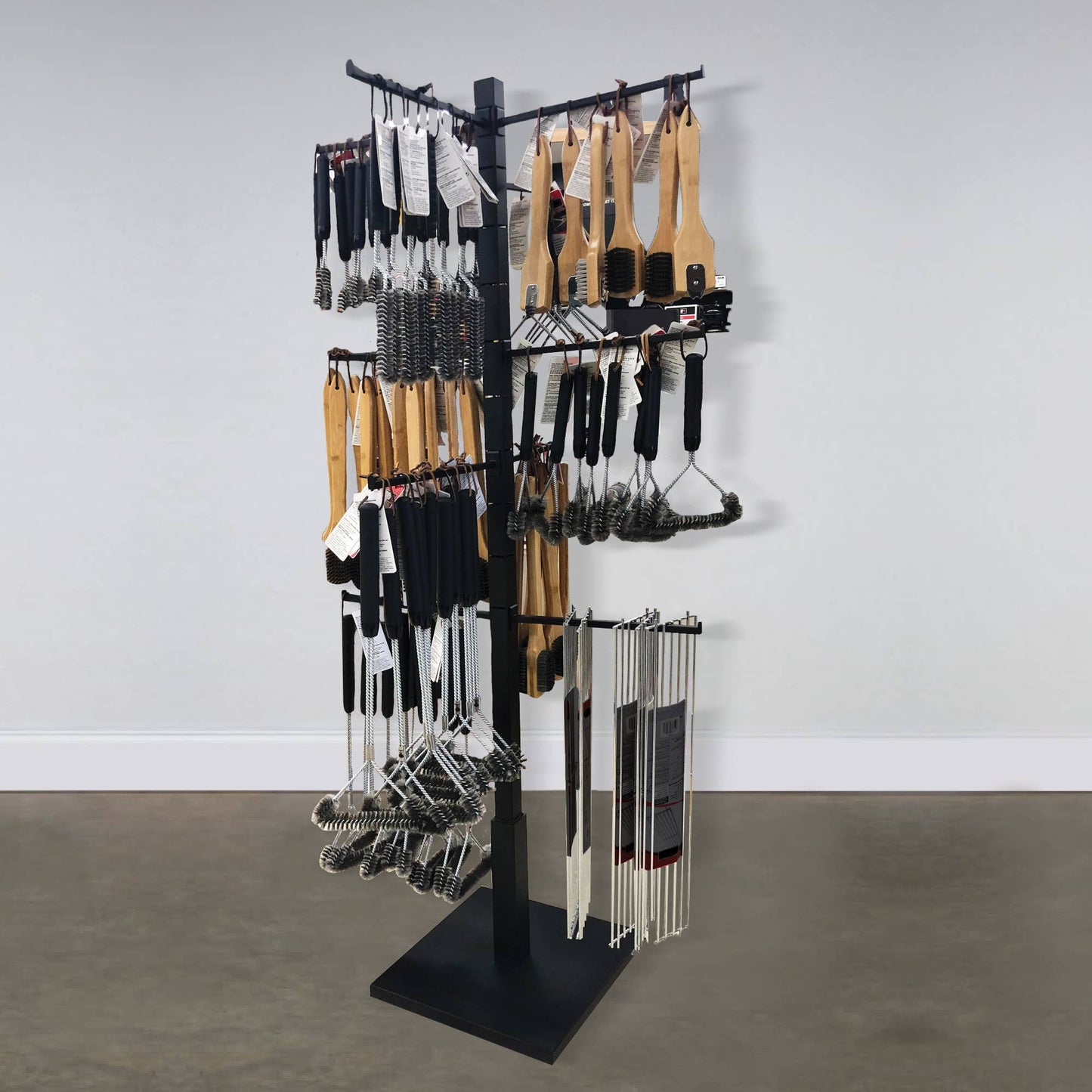 4-Sided Floor Standing Displays with 12 Adjustable Arms