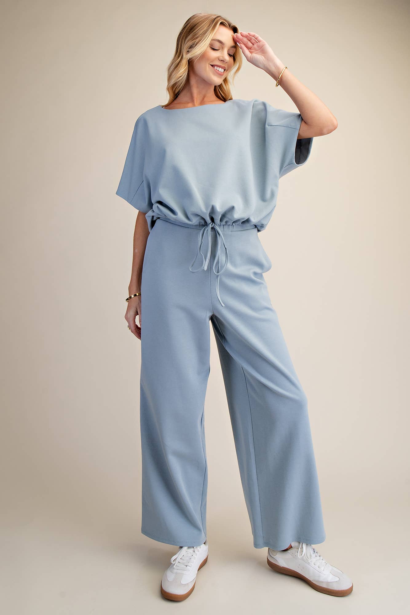 Waist Elastic Band Wide Leg Pants