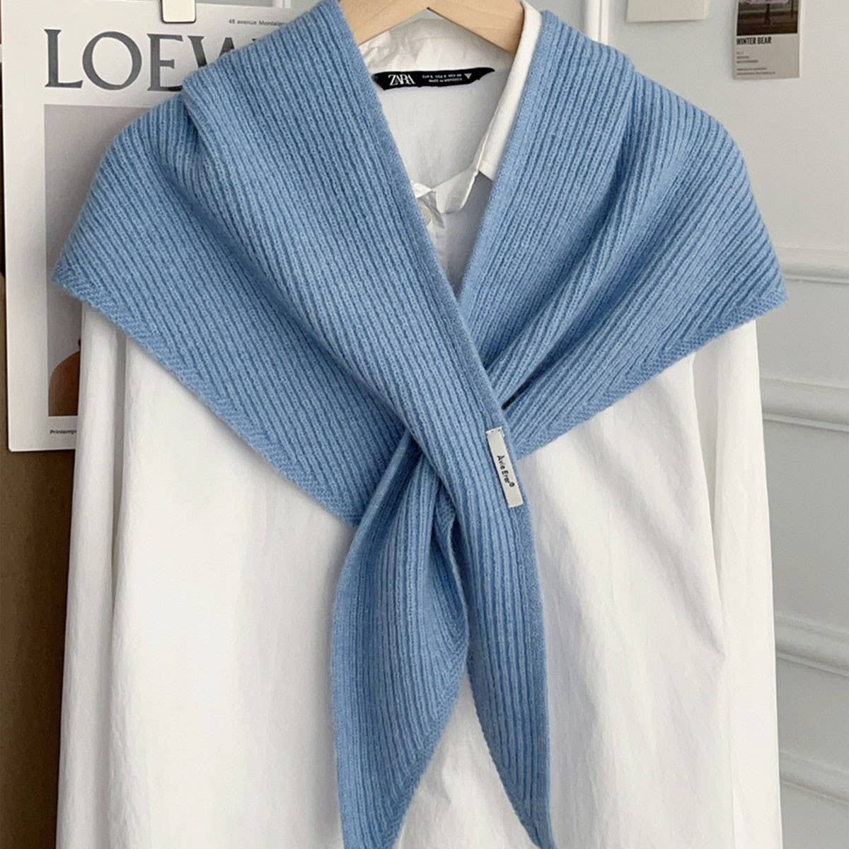 Solid Cross Triangle Shawl Casual Wrap_CWOV00265