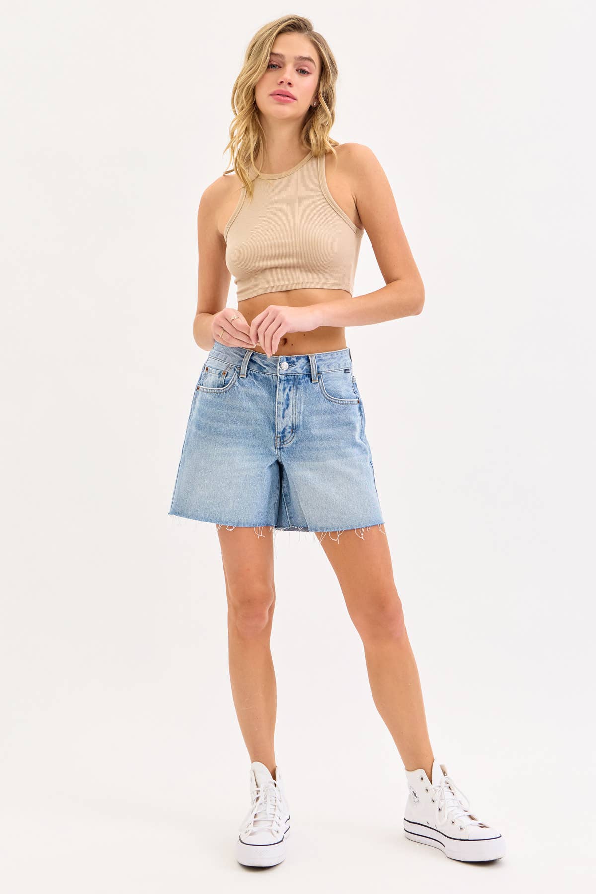 High Rise Mid-Thigh Shorts [AB69916LT]