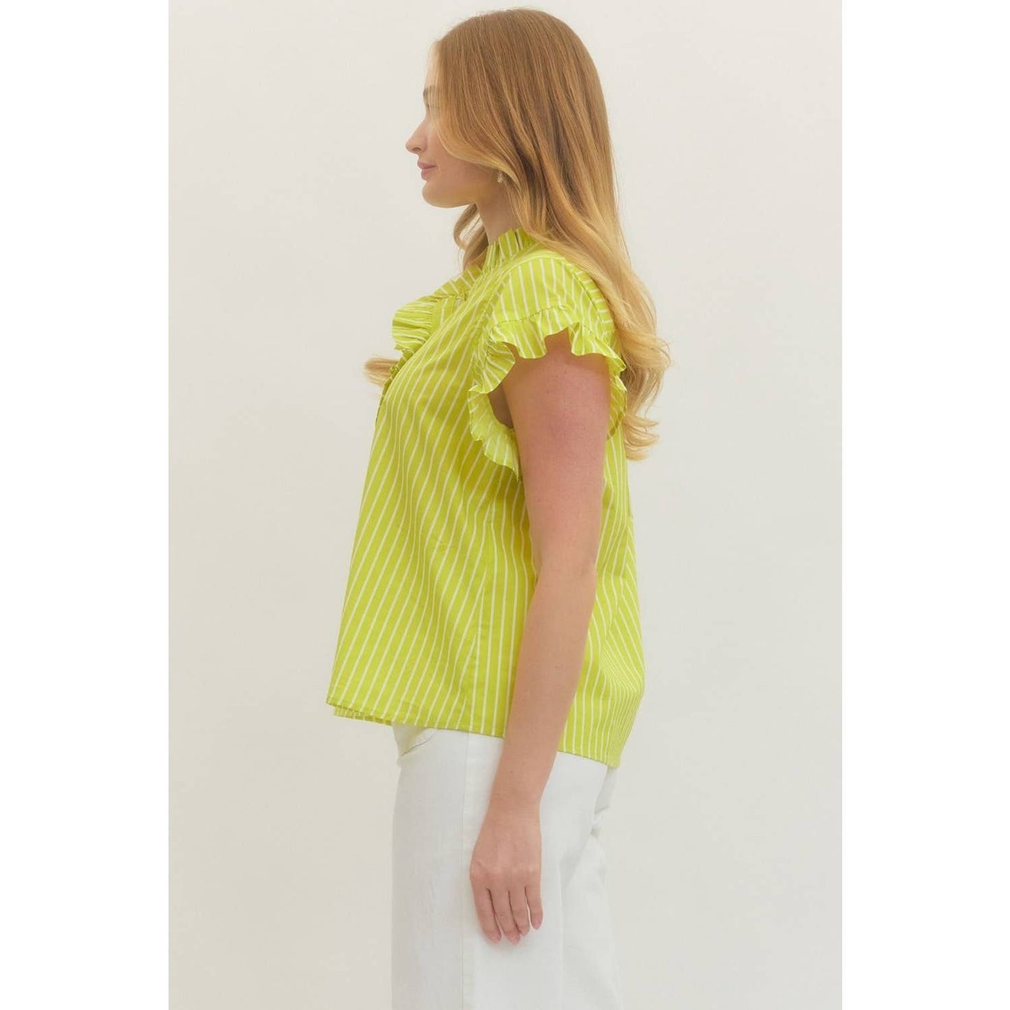 Striped short sleeve top