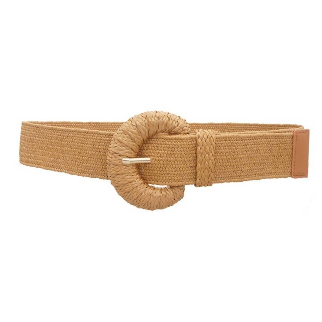 WRAPPED HALFMOON ELASTIC STRAW BELT IW50015