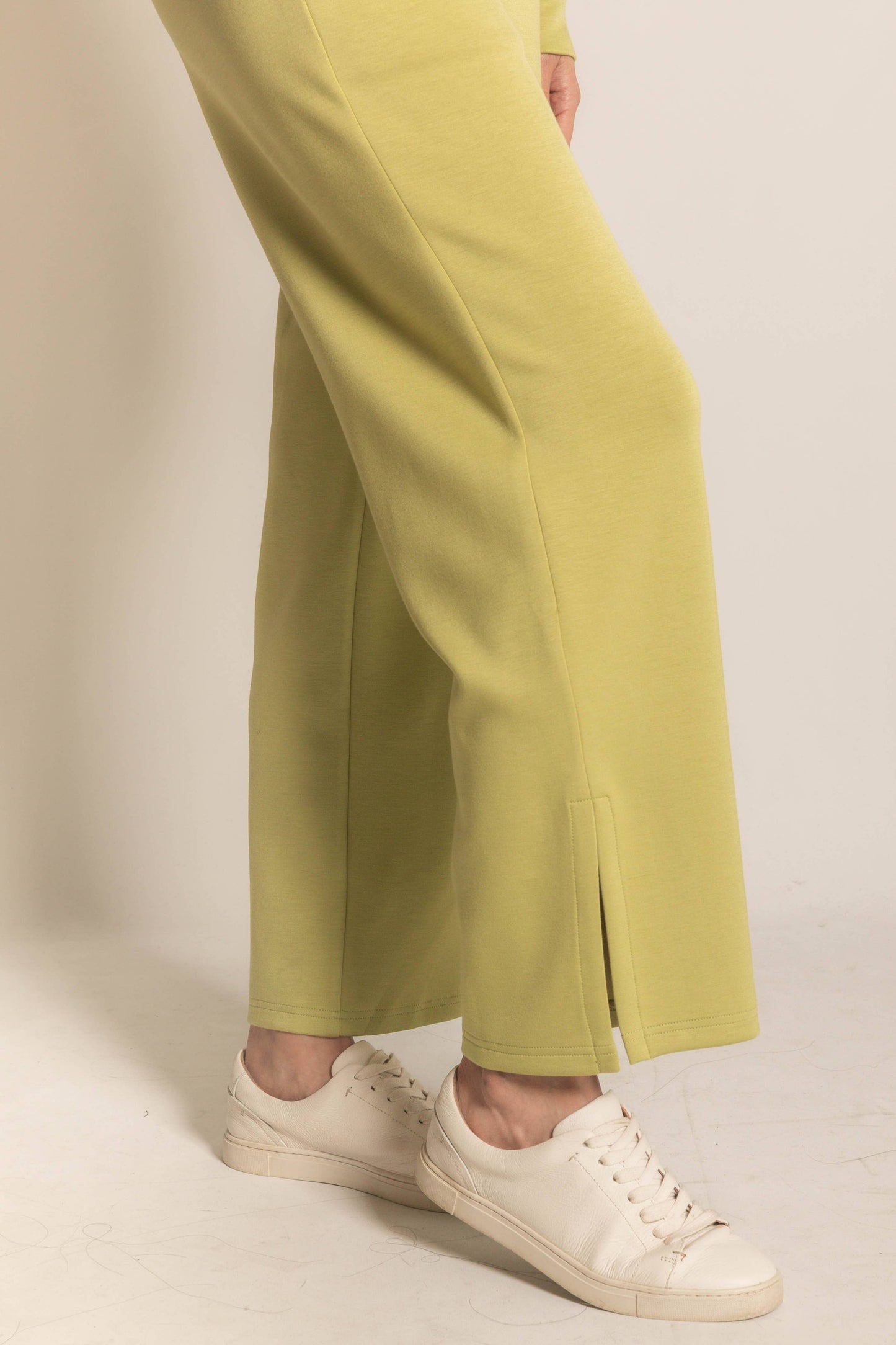 P. CILL Butter Modal Wide Leg Pants with Bottom Slits