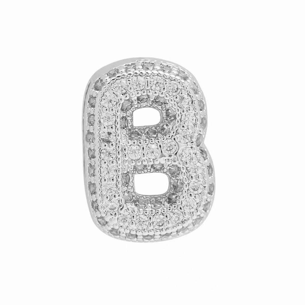 Silver Bubble Initial Custom Word Name Watch Charm Bracelet