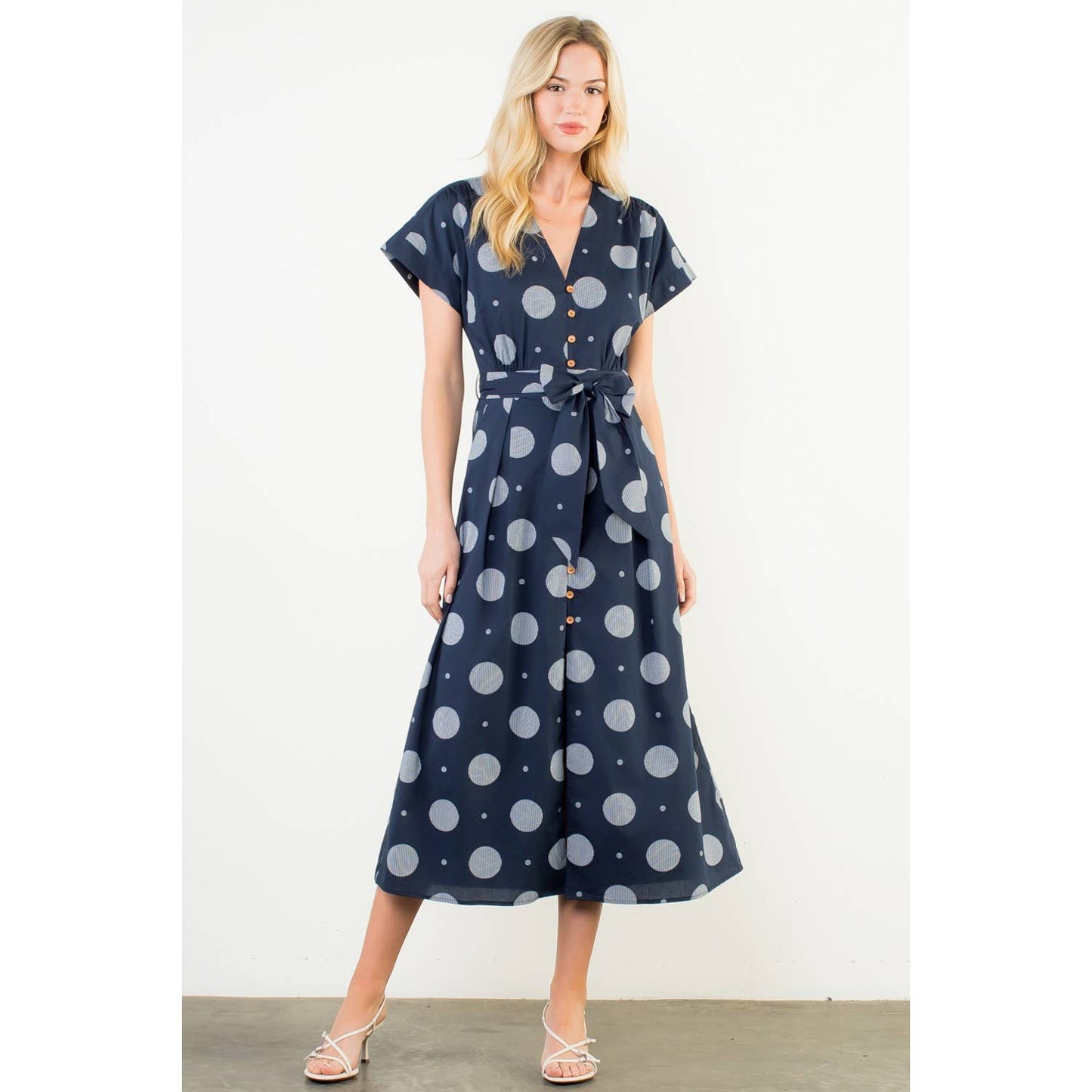 Short Sleeve Polka Dots Pattern Dress