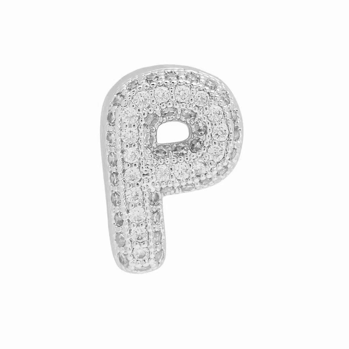 Silver Bubble Initial Custom Word Name Watch Charm Bracelet