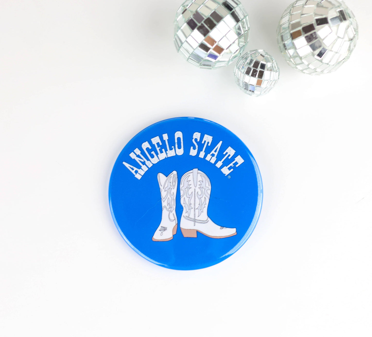 ANGELO STATE Game Day Buttons - "Angelo State Boots" Design