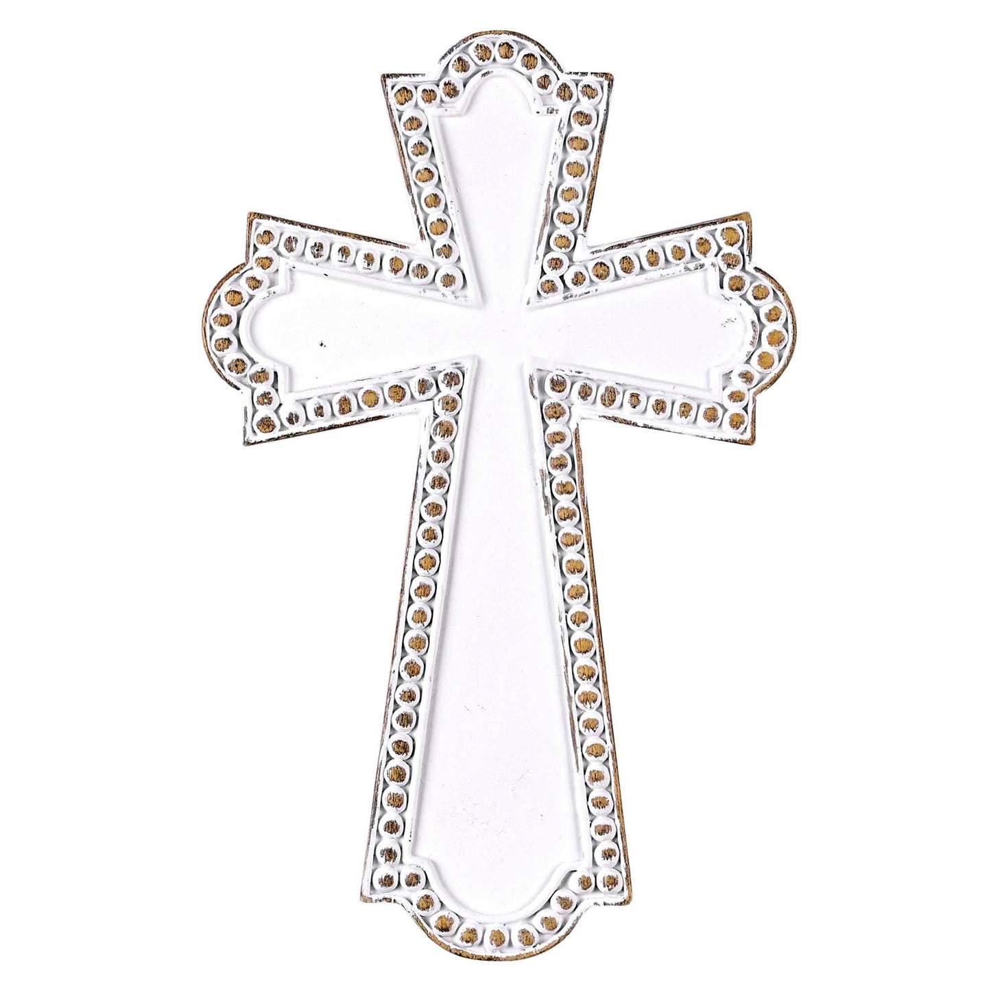 White Wash Resin Wall Cross 6.75H