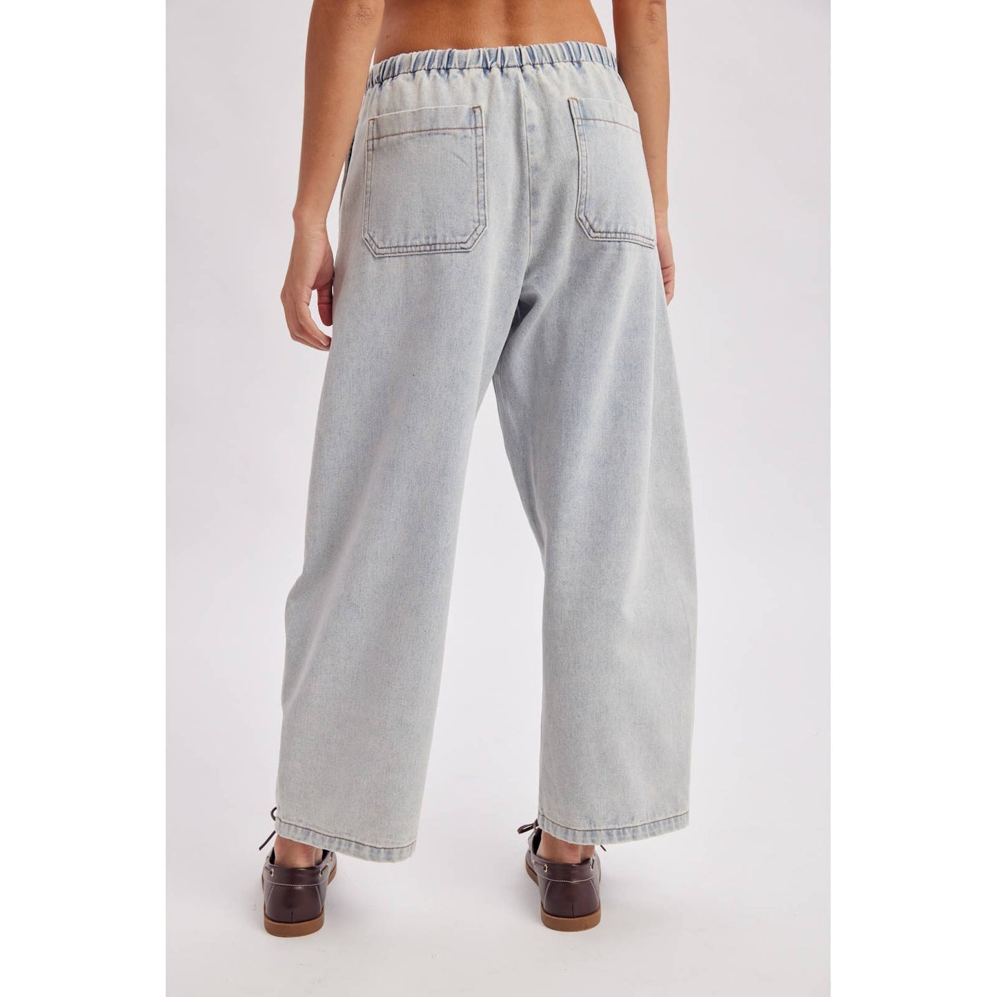 DRAWSTRING BARREL DENIM PANTS / WL26-13640