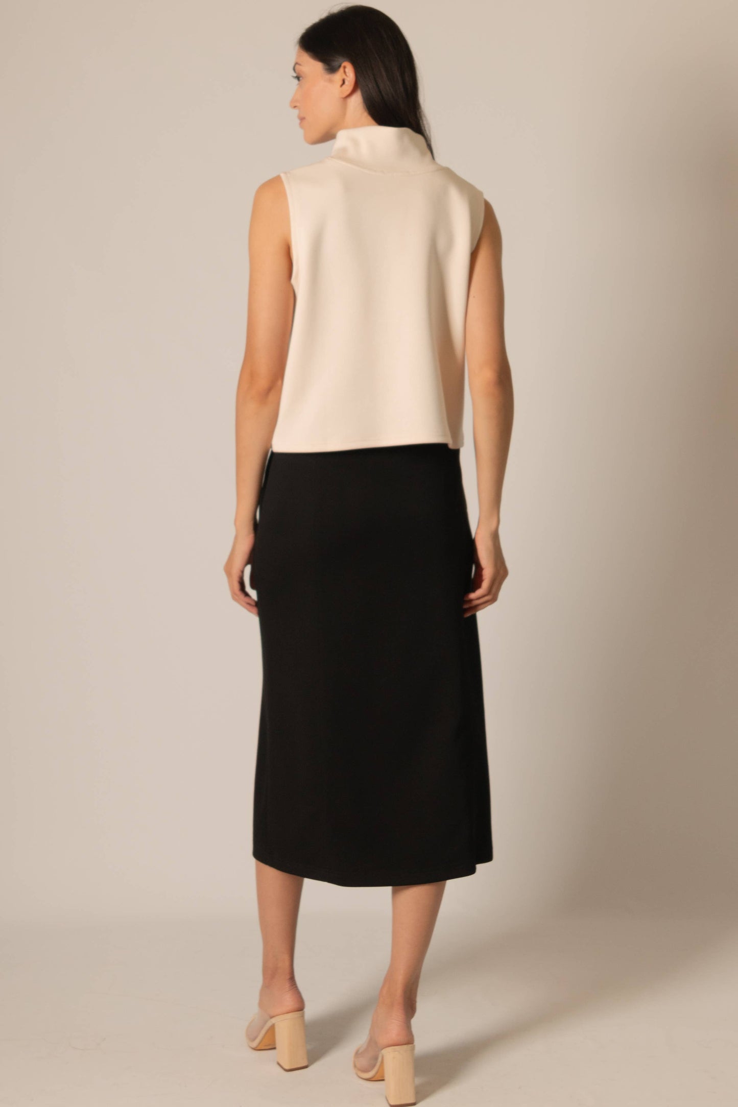 P. CILL Butter Modal Midi Side Slit Skirt