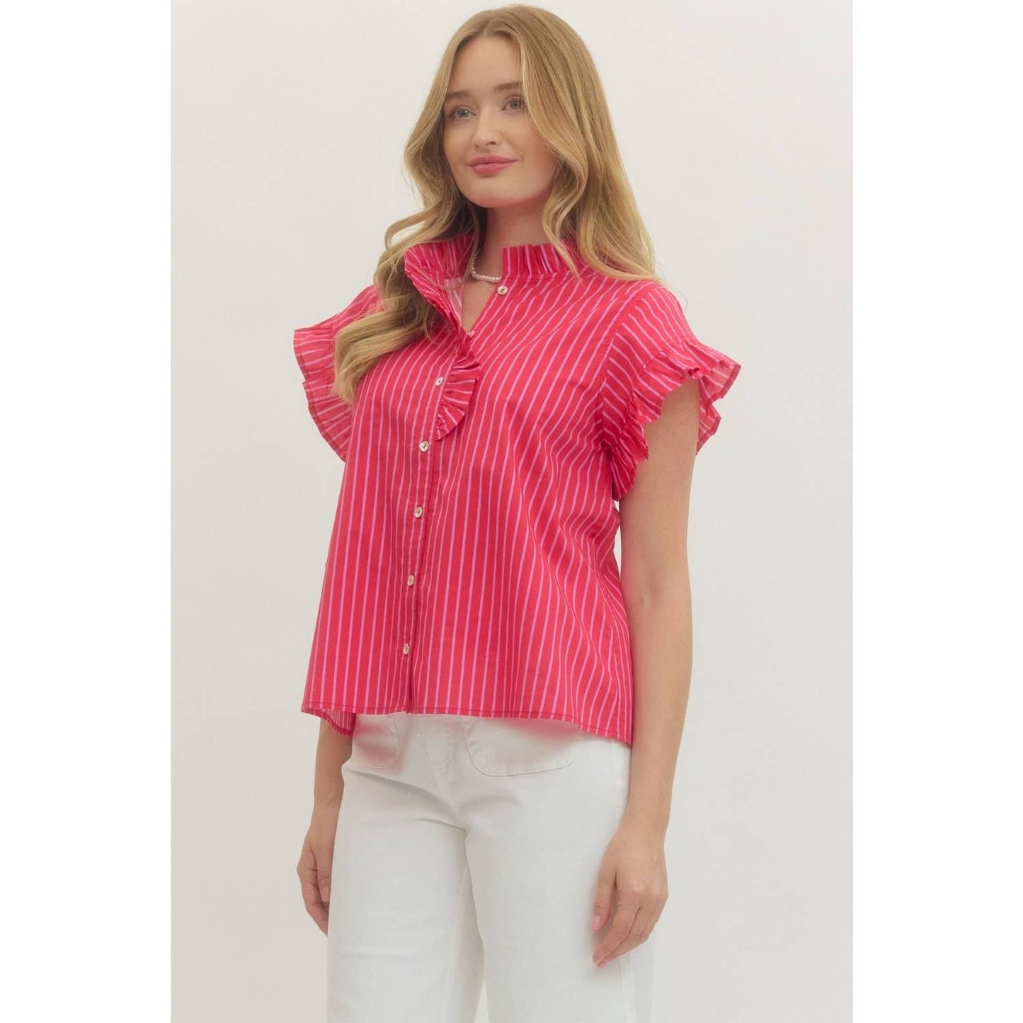 Striped short sleeve top