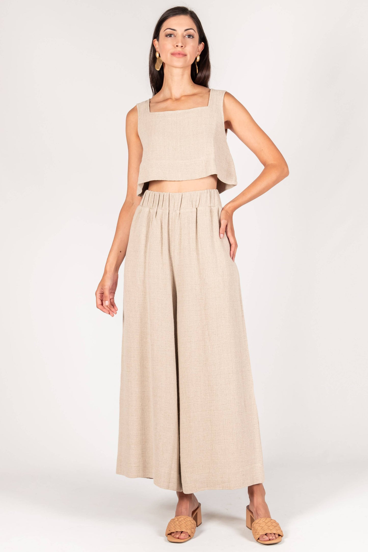 P. CILL Linen Wide Leg Pants