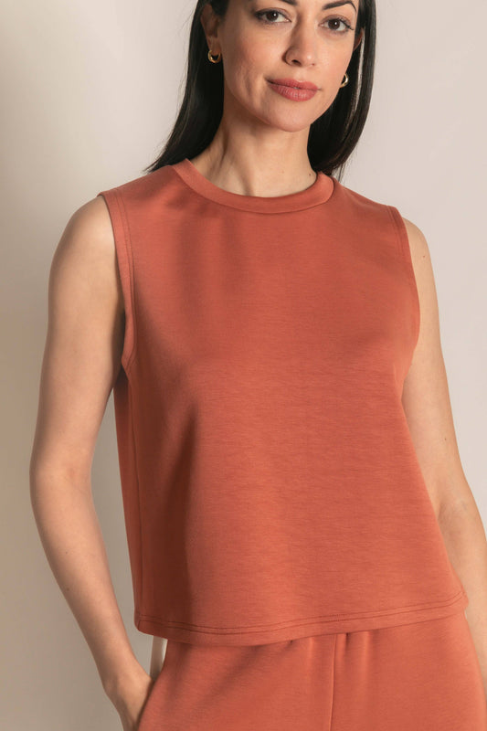 P. CILL Butter Modal Round Neck Sleeveless Top