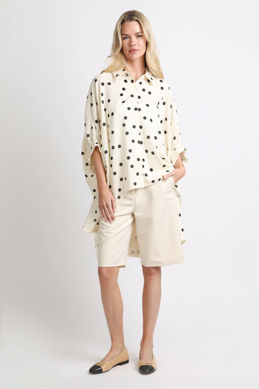 Polka Print Hi-Low Tunic Shirt AM2024