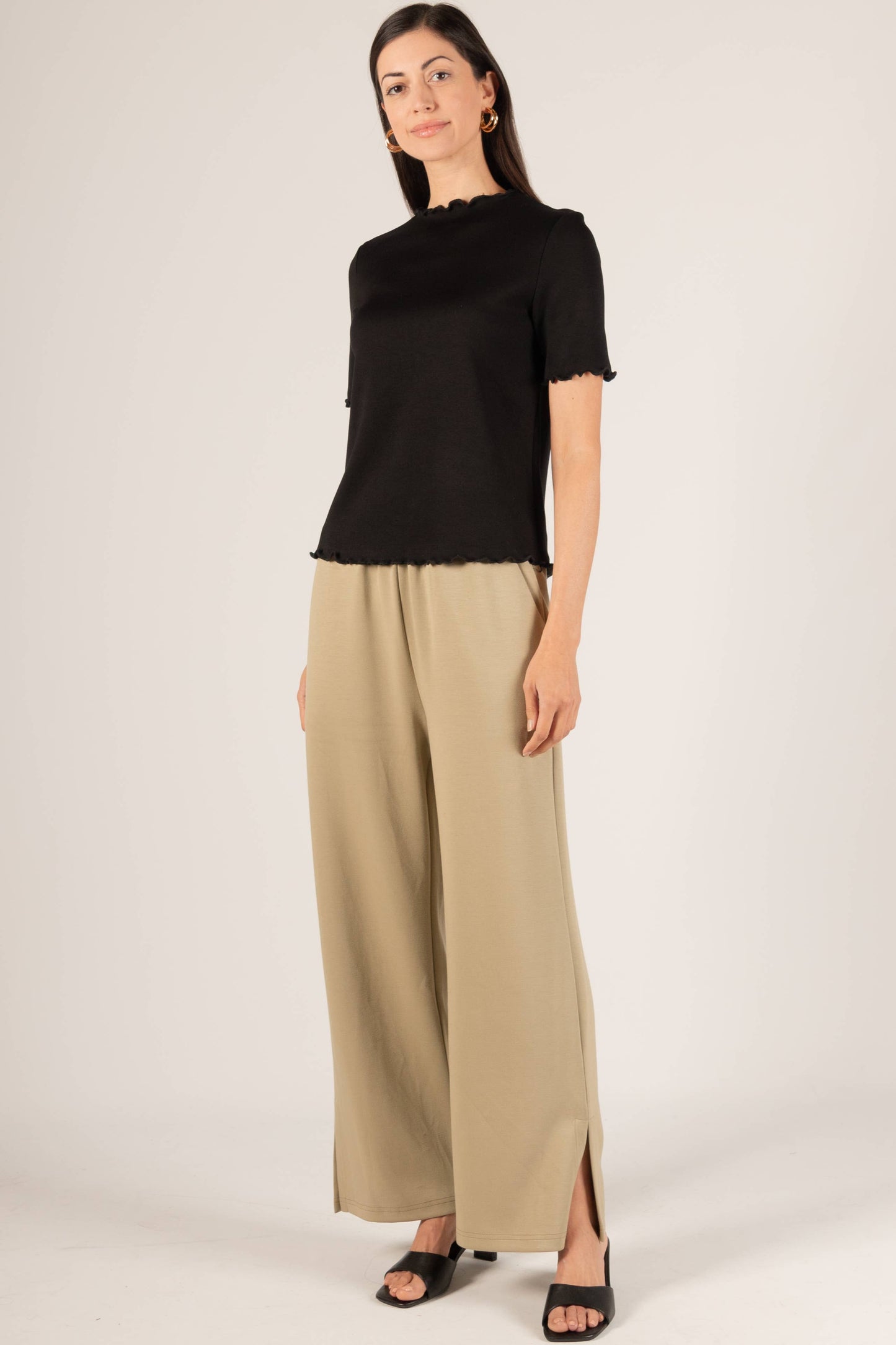 P. CILL Butter Modal Merrow Edge Mock Neck Top