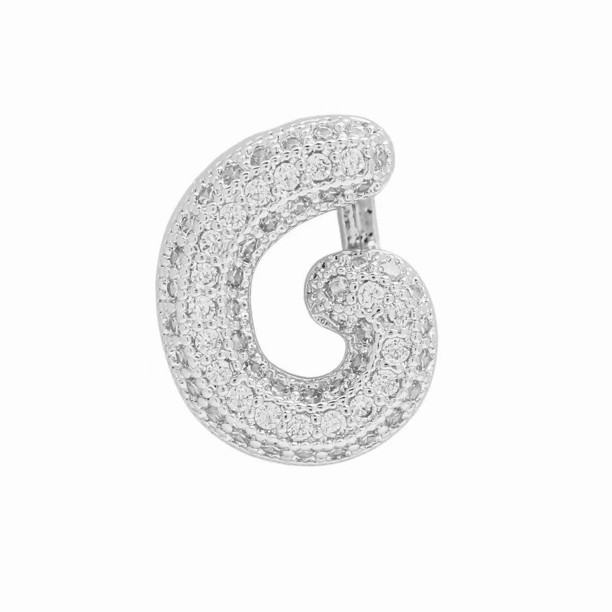 Silver Bubble Initial Custom Word Name Watch Charm Bracelet
