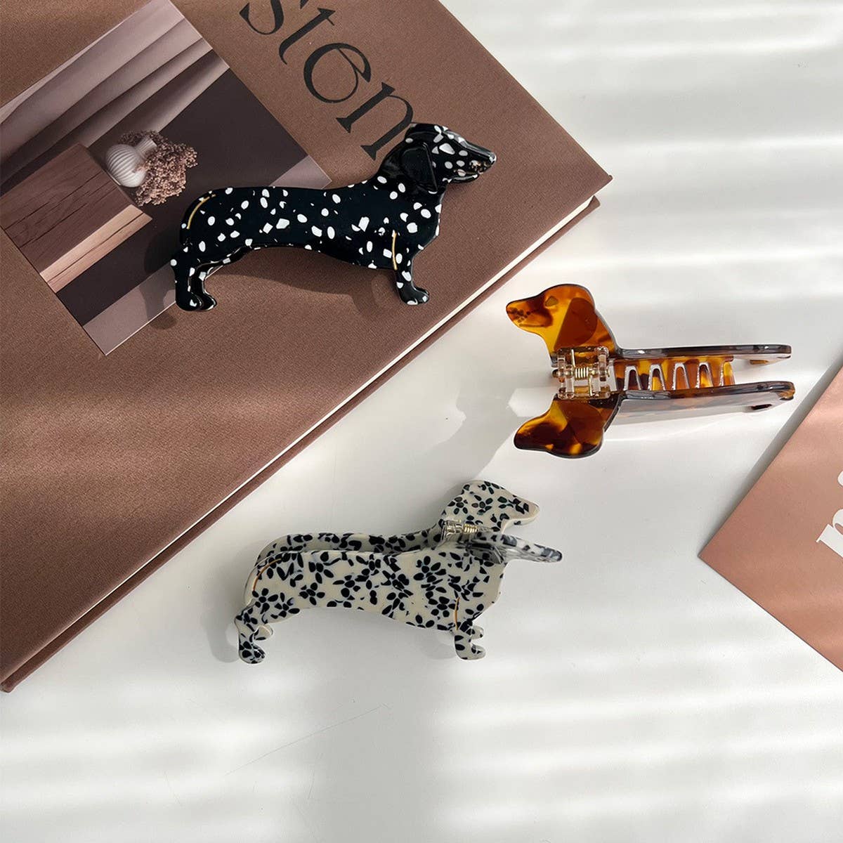 Dachshund Dog Acetate Hair Claw Clip for Girls_CWAHA5774