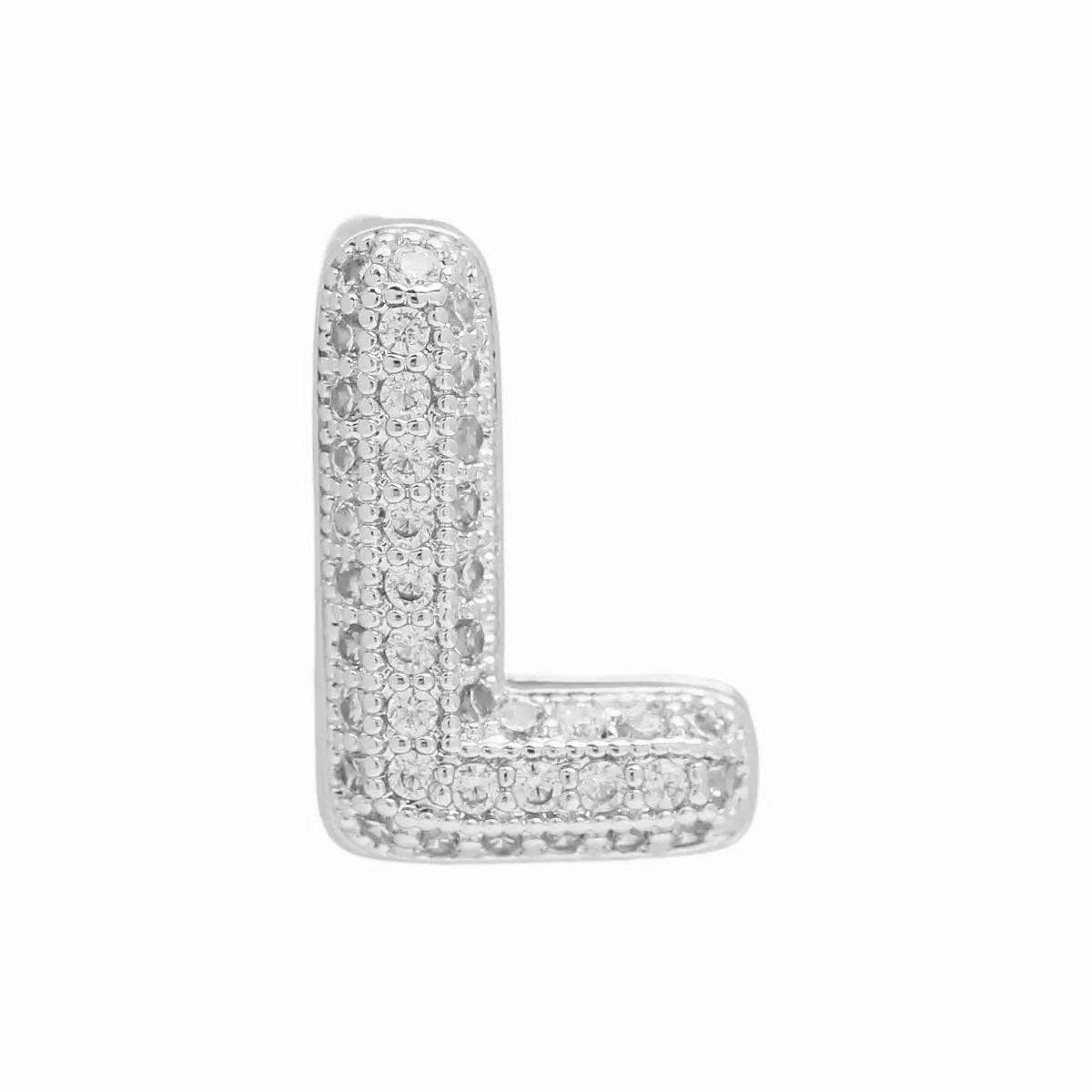 Silver Bubble Initial Custom Word Name Watch Charm Bracelet