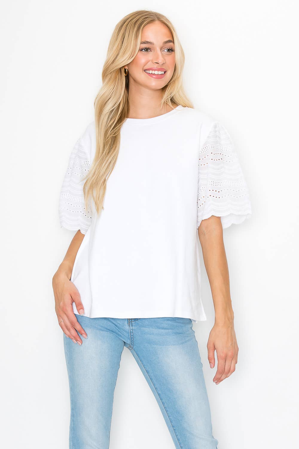 Ramona Pointe Knit Top with Lace