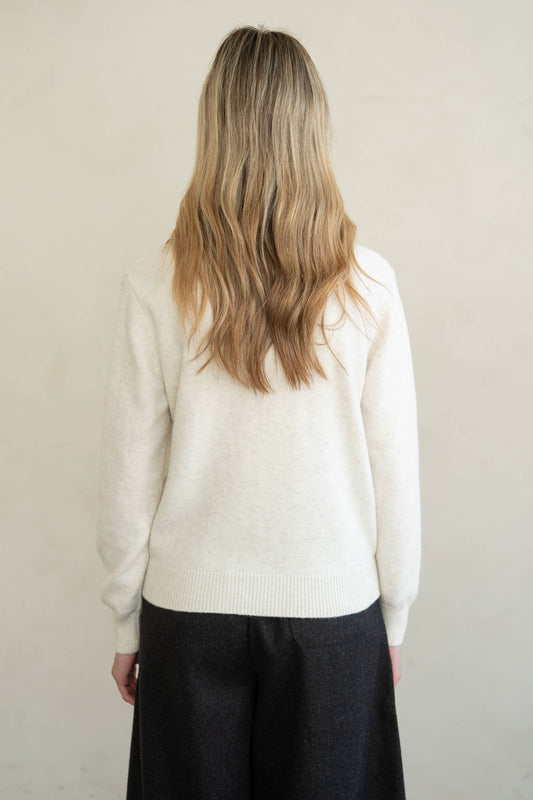 CONTRAST PLACKET STAND COLLAR CARDIGAN