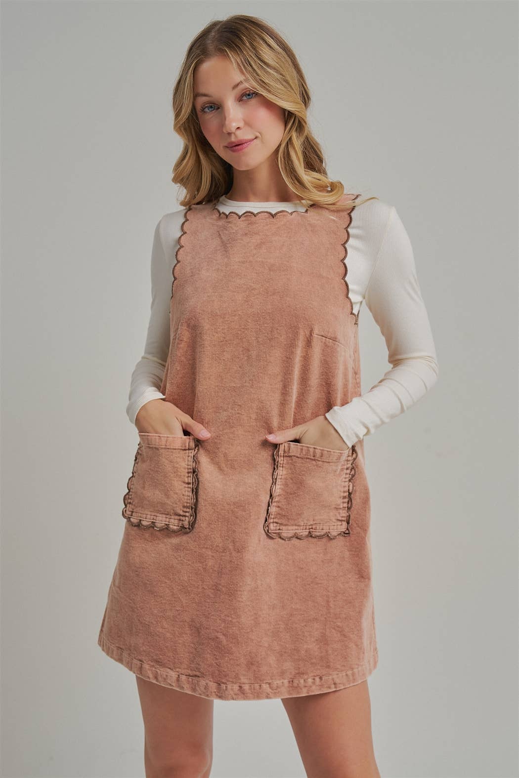 MINERAL WASHED CORDUROY MINI DRESS_JLD60000-11