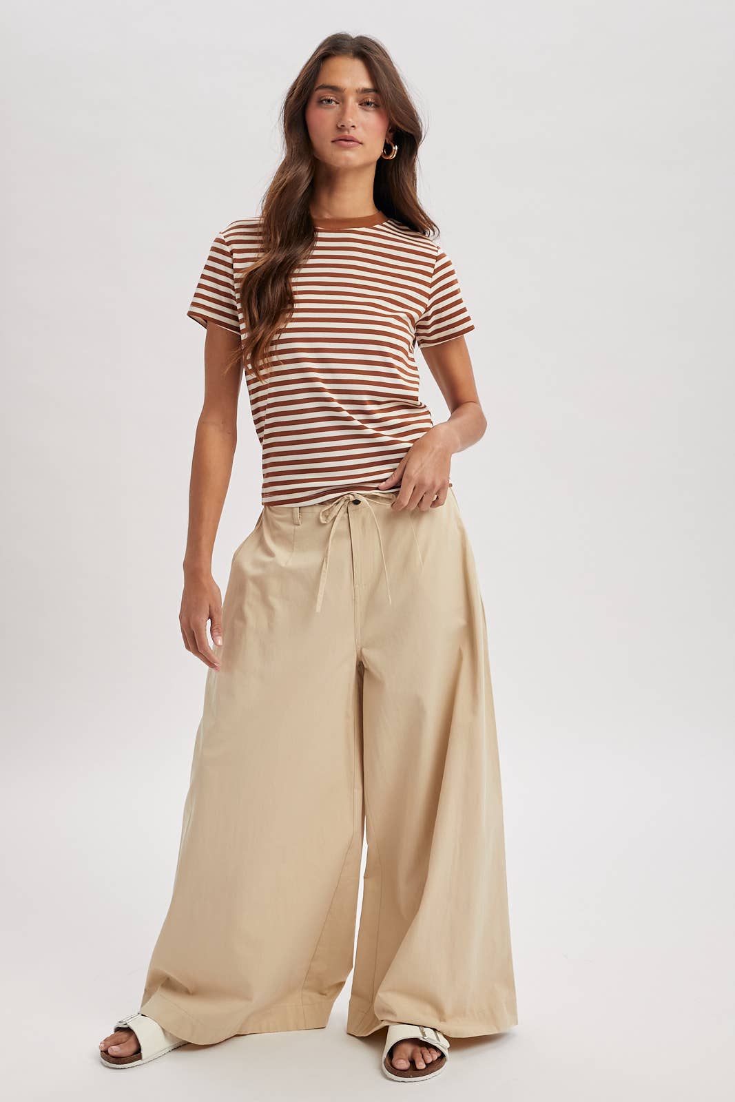 WIDE LEG DRAWSTRING PANTS / WL25-11679