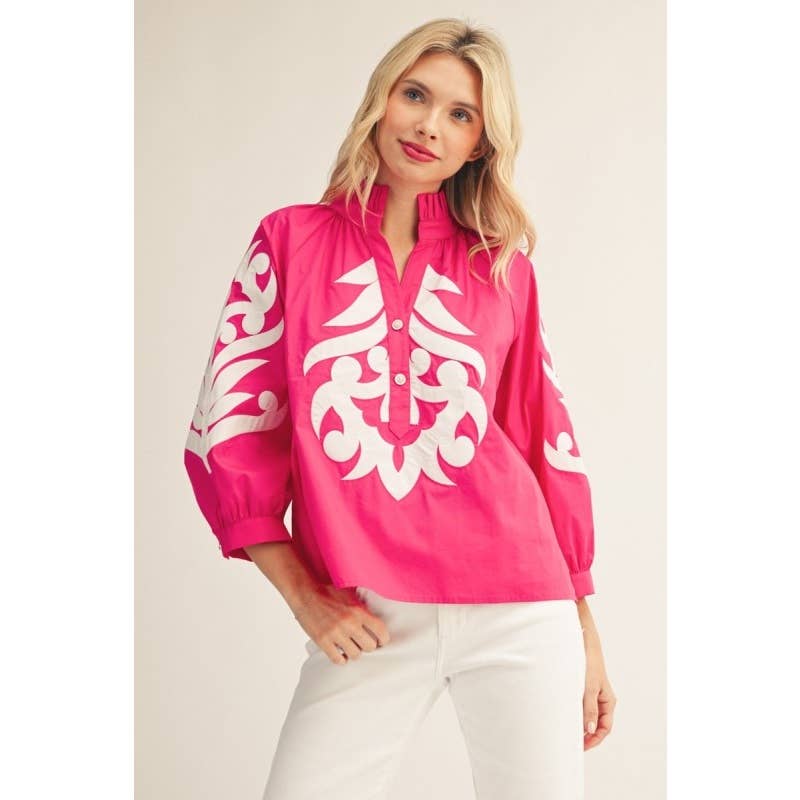 NEW Baroque applique detail top