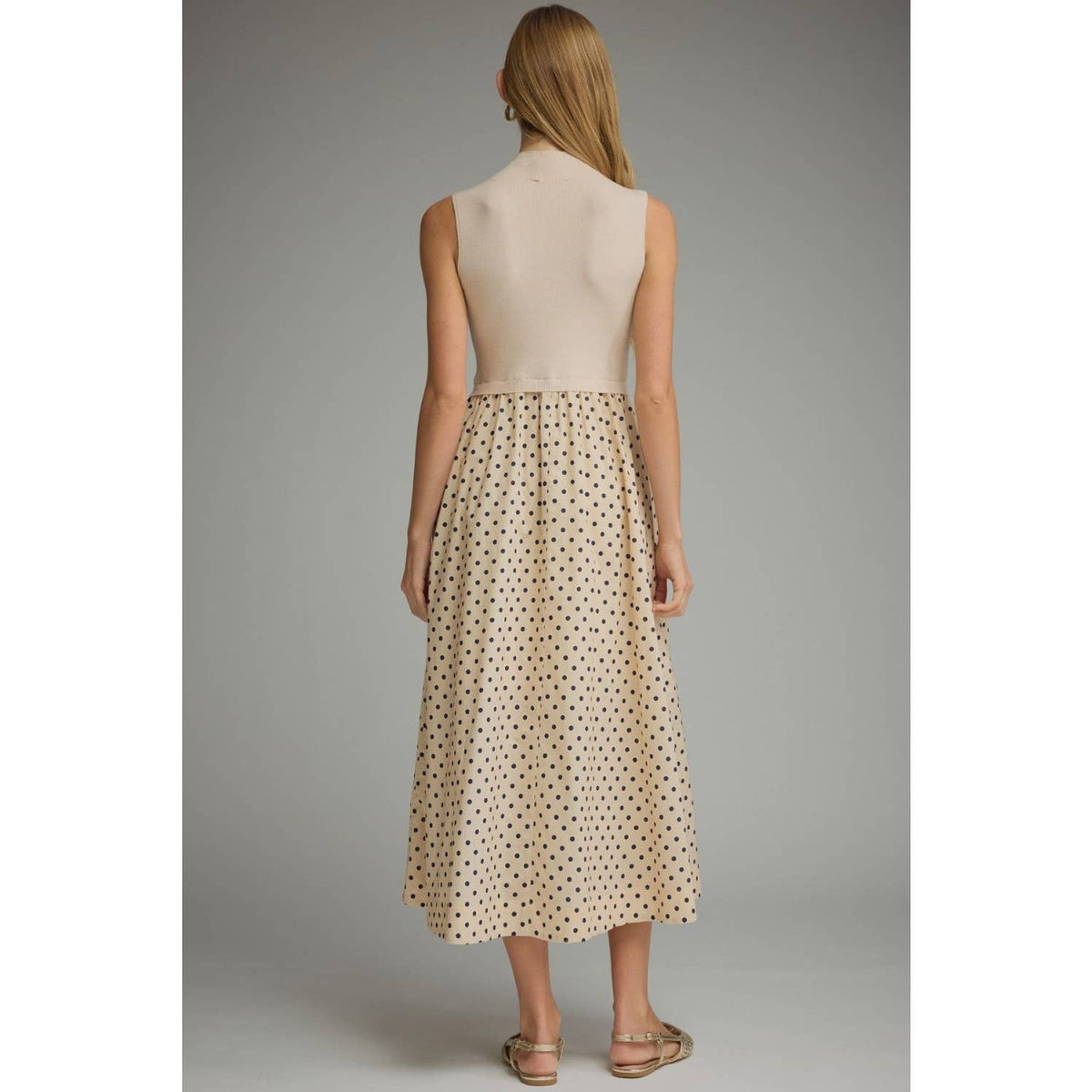 NEW Polka dot sleeveless midi dress