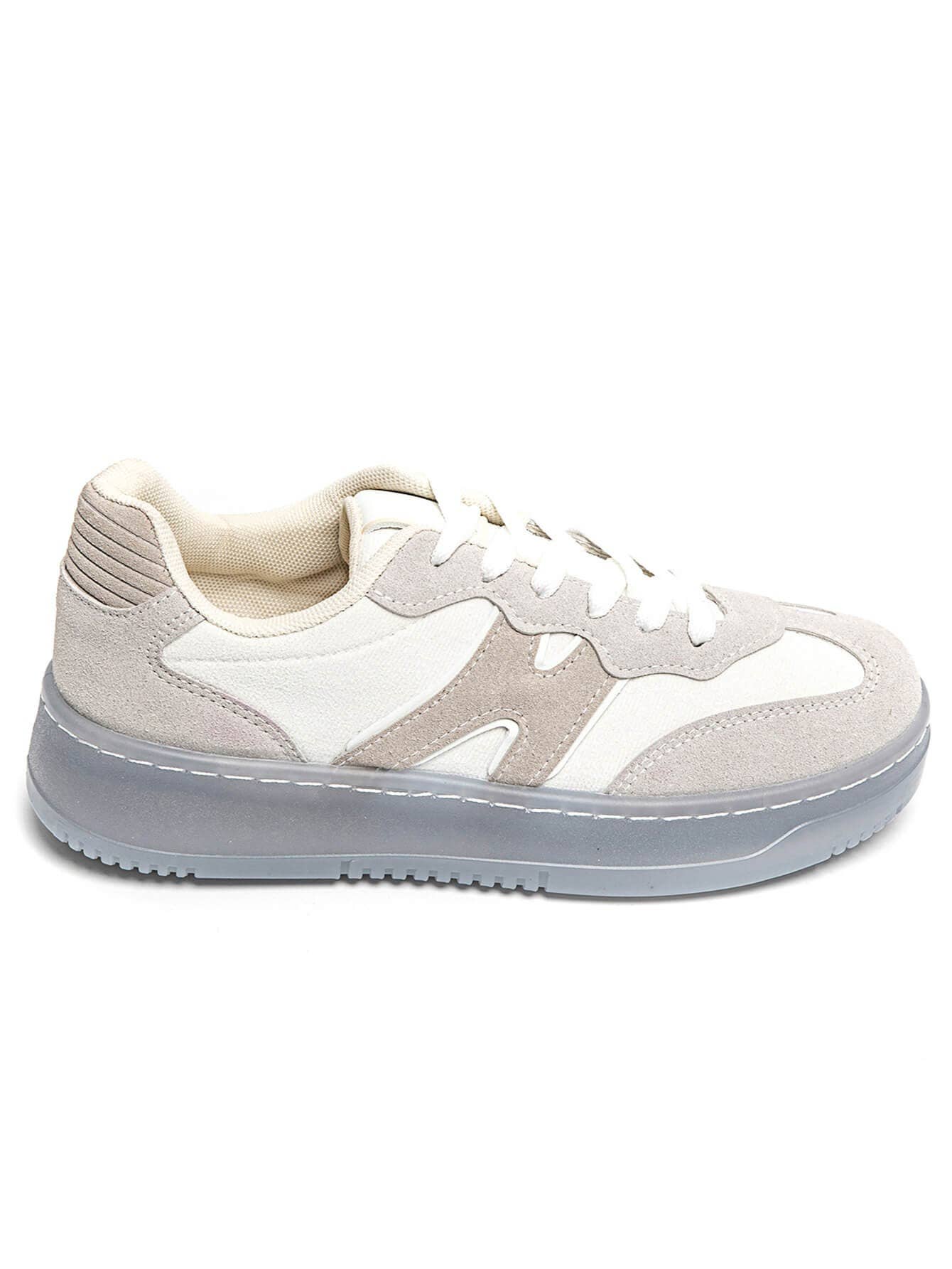 CLASSIC STREET COLOUR CONTRAST FAUX SUEDE LACE UP SNEAKERS