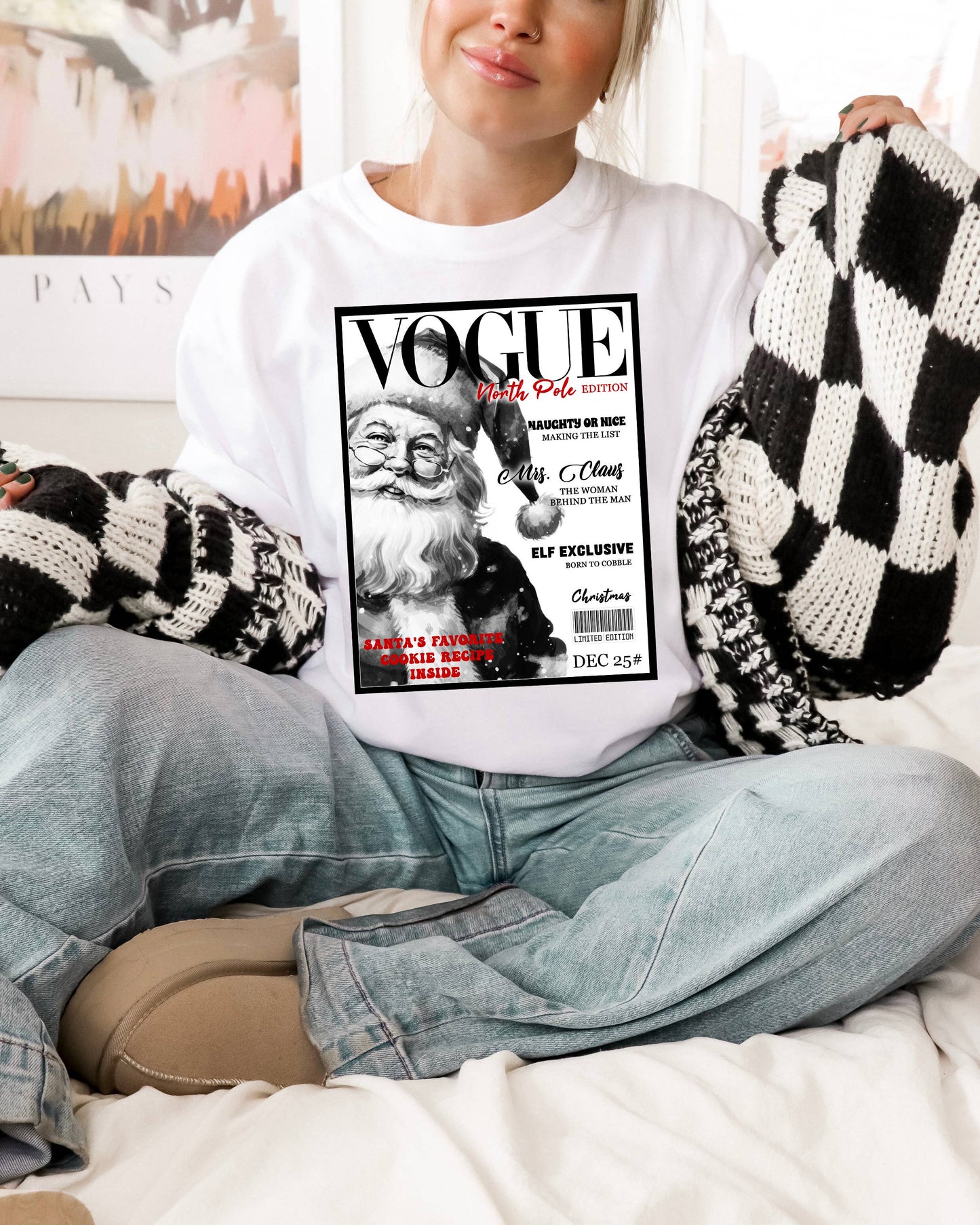 Holiday Front Page Santa Tee Sweatshirt Tank Long Sleeve