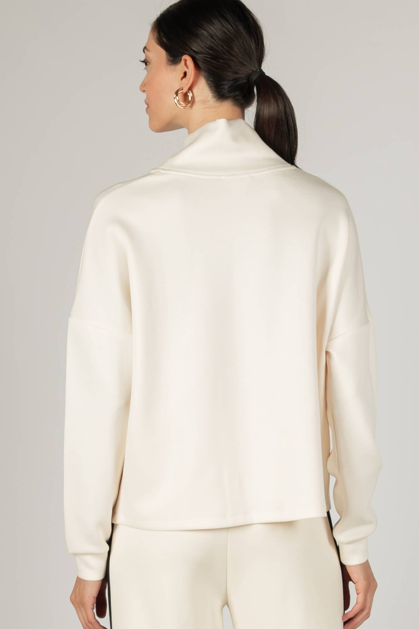 P. CILL Butter Modal Cowl Neck Long Sleeve Top