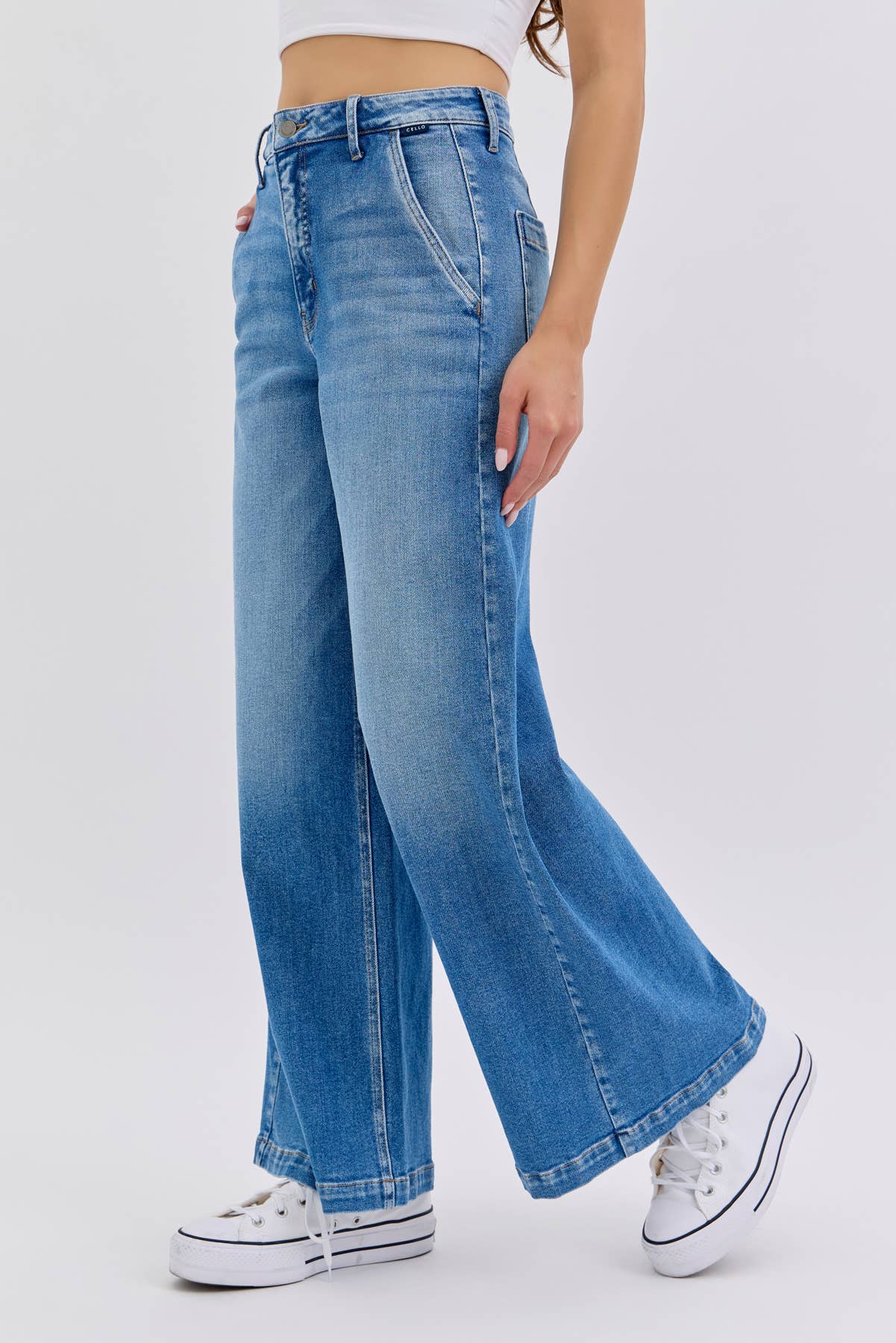 High Rise Wide Leg with Slanted Pockets [WV99872M]