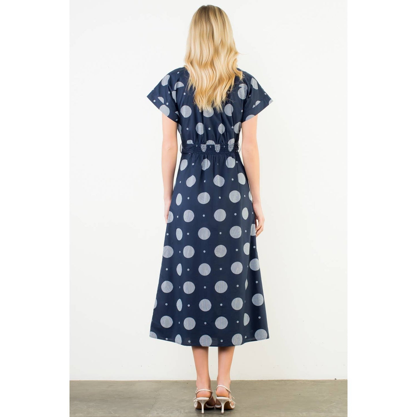 Short Sleeve Polka Dots Pattern Dress