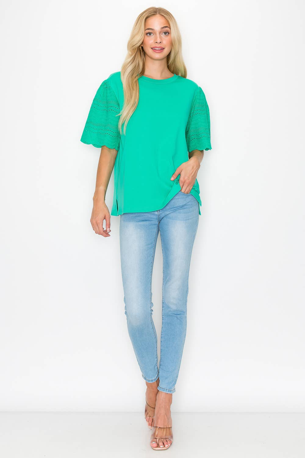 Ramona Pointe Knit Top with Lace