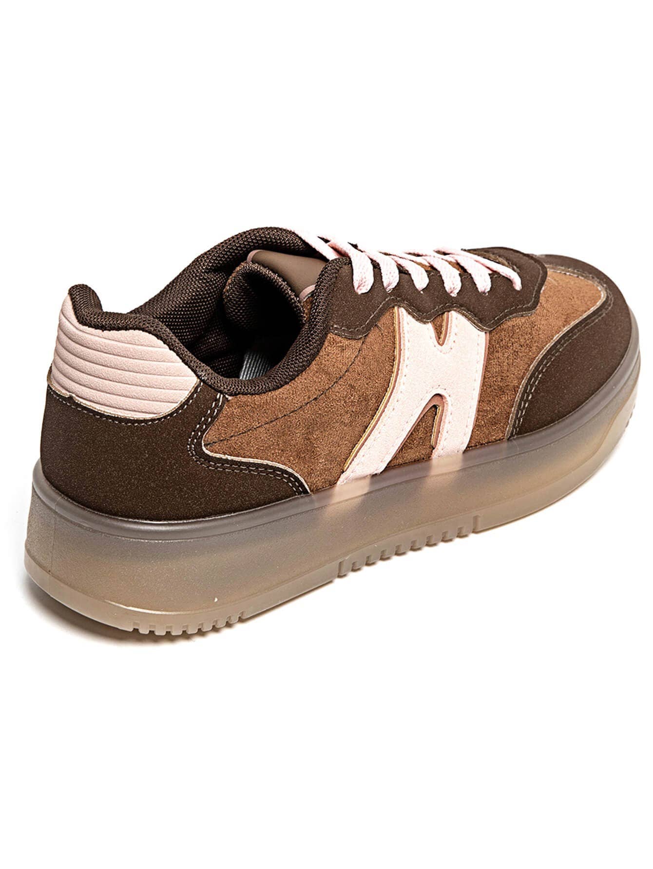 CLASSIC STREET COLOUR CONTRAST FAUX SUEDE LACE UP SNEAKERS