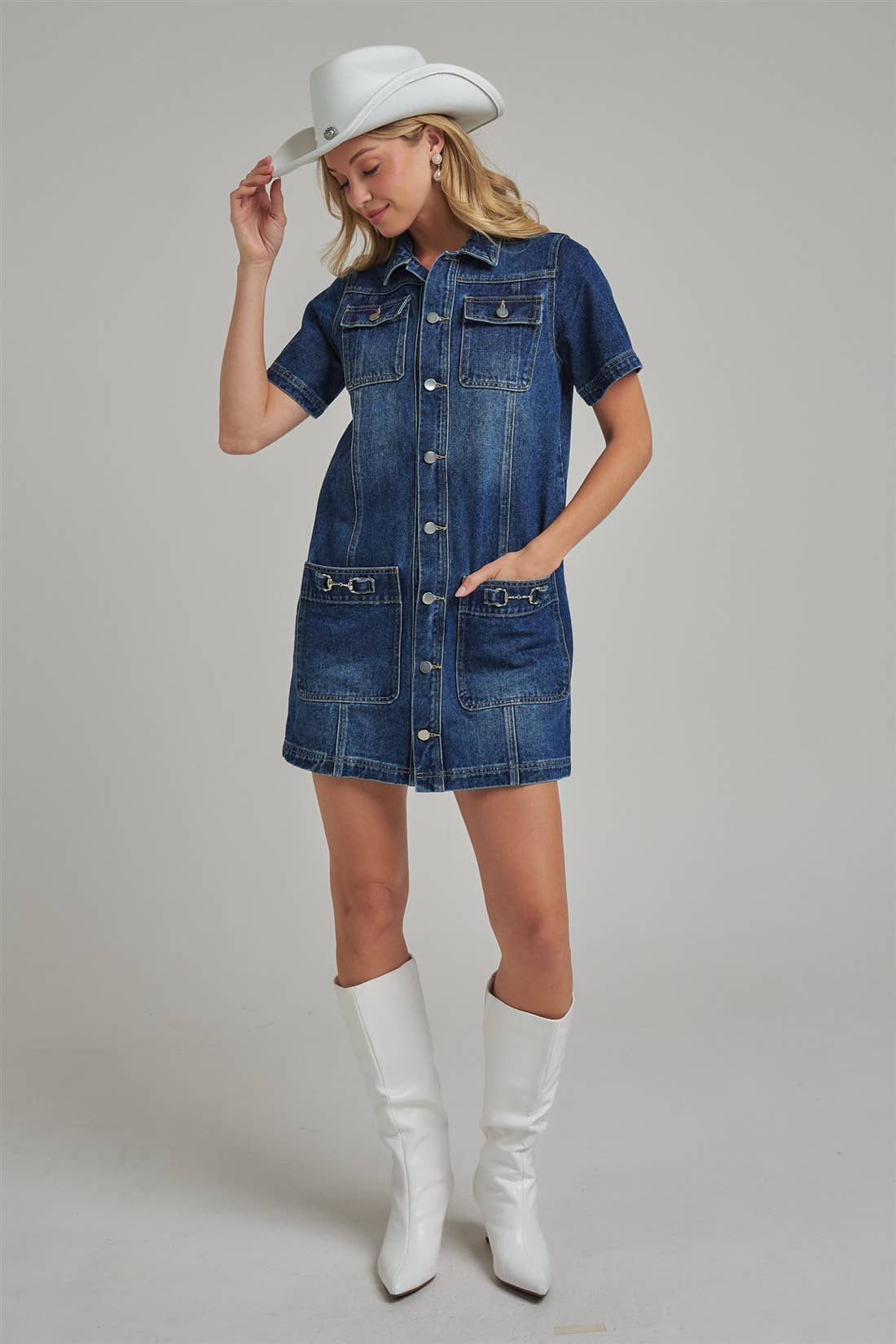 WESTERN DENIM MINI SHIRT DRESS_JLD60071-01