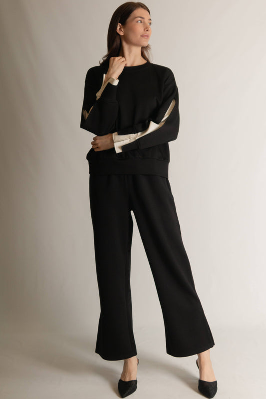 P. CILL Butter Modal Wide Leg Pants w/ Bottom Slit